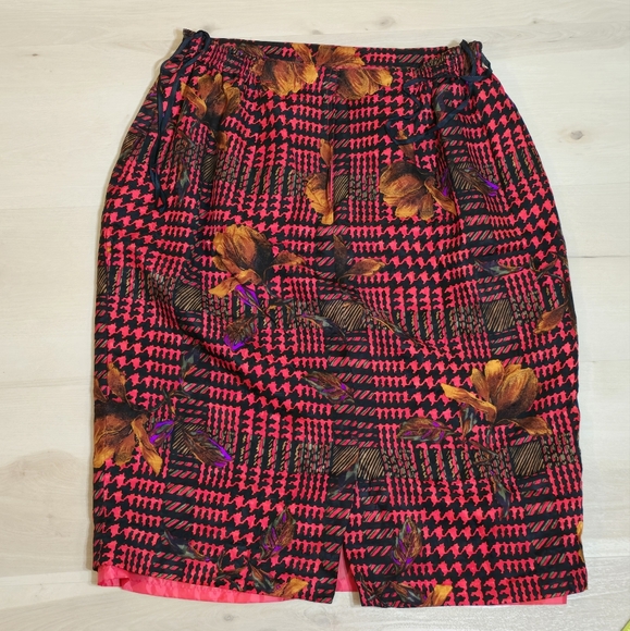 VTG 80's s ANNE CRIMMINS FOR UMI COLLECTIONS 100% SILK FLORAL SKIRT BLAZER 16 - Picture 15 of 16